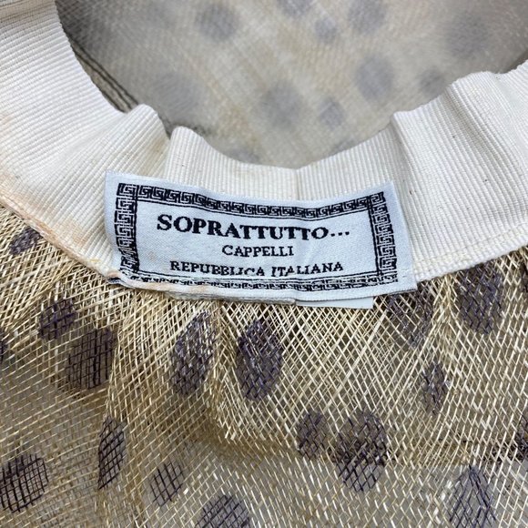 RARE Soprattutto Cappelli Women Animal Print Italian Feather Floppy Oversized Ha - Picture 5 of 7